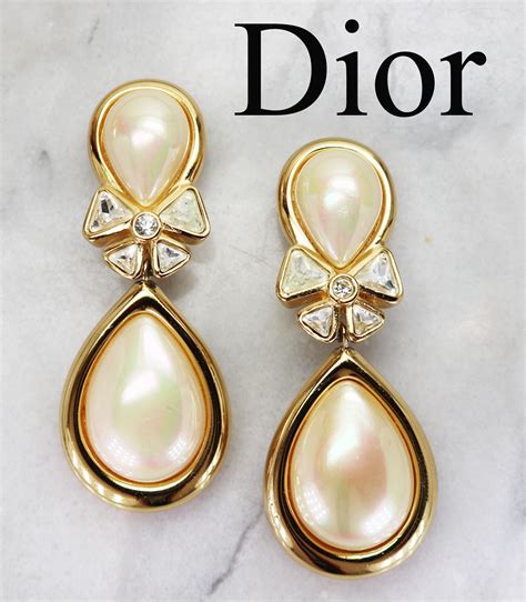 dior pearl earrings price|vintage dior pearl earrings.